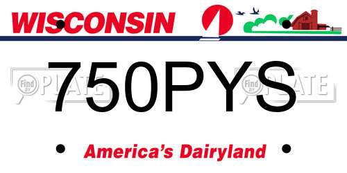 750PYS Wisconsin License Plate