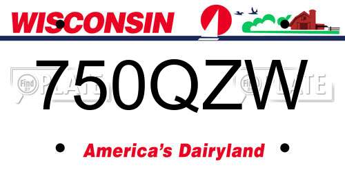 750QZW Wisconsin License Plate