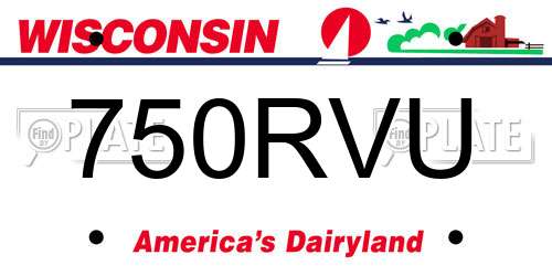750RVU Wisconsin License Plate