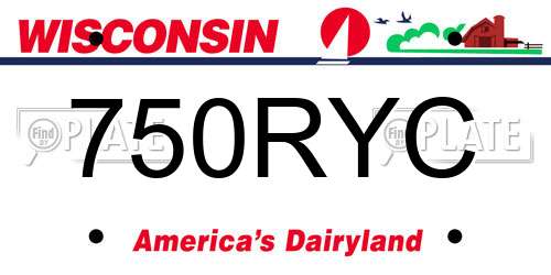 750RYC Wisconsin License Plate