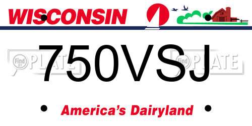 750VSJ Wisconsin License Plate