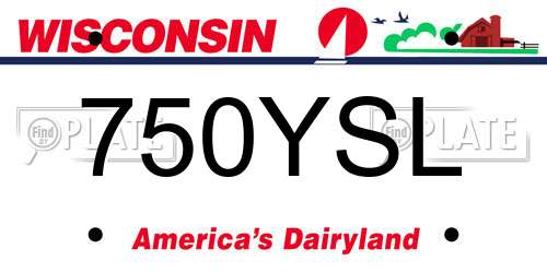 750YSL Wisconsin License Plate