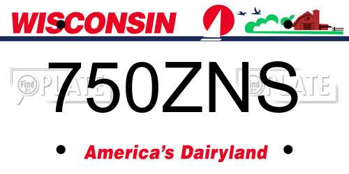 750ZNS Wisconsin License Plate