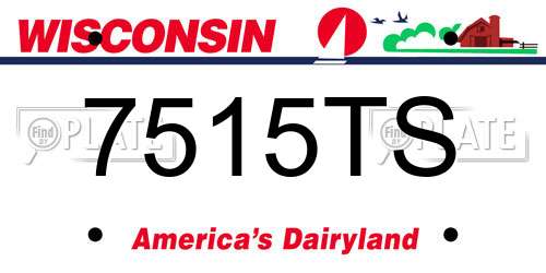 7515TS Wisconsin License Plate