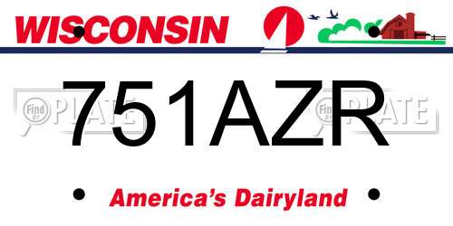751AZR Wisconsin License Plate