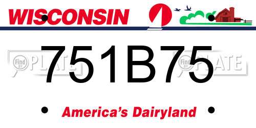 751B75 Wisconsin License Plate