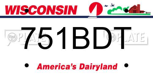 751BDT Wisconsin License Plate