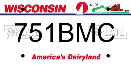 751BMC Wisconsin License Plate