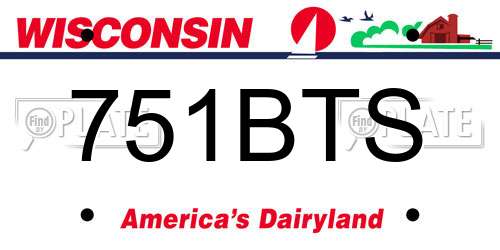 751BTS Wisconsin License Plate