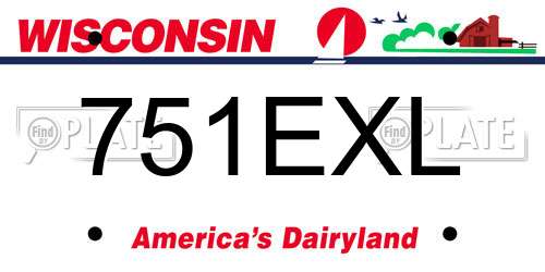 751EXL Wisconsin License Plate