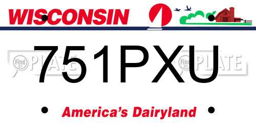 751PXU Wisconsin License Plate