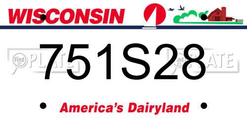 751S28 Wisconsin License Plate