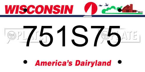 751S75 Wisconsin License Plate