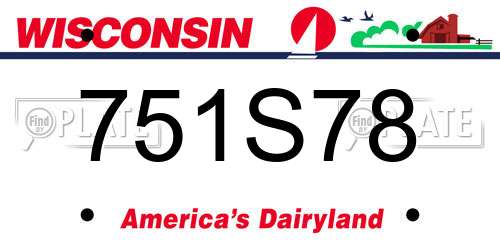 751S78 Wisconsin License Plate