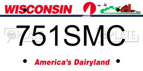 751SMC Wisconsin License Plate