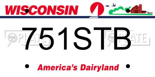 751STB Wisconsin License Plate