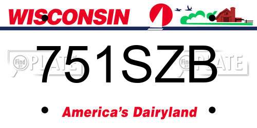 751SZB Wisconsin License Plate