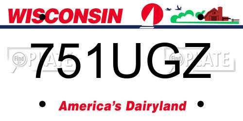 751UGZ Wisconsin License Plate