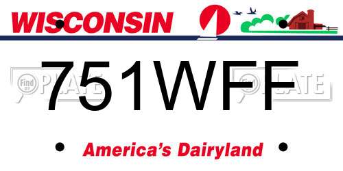 751WFF Wisconsin License Plate