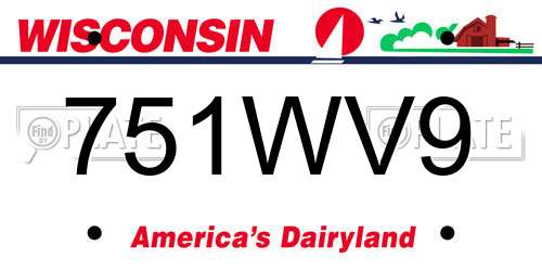 751WV9 Wisconsin License Plate