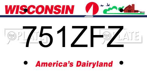 751ZFZ Wisconsin License Plate