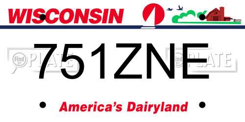 751ZNE Wisconsin License Plate