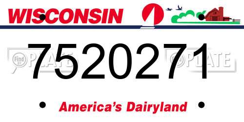 7520271 Wisconsin License Plate