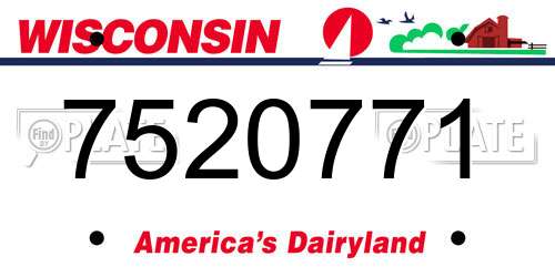 7520771 Wisconsin License Plate