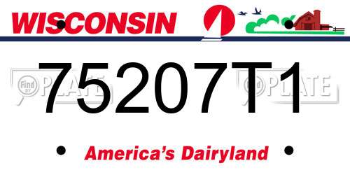 75207T1 Wisconsin License Plate
