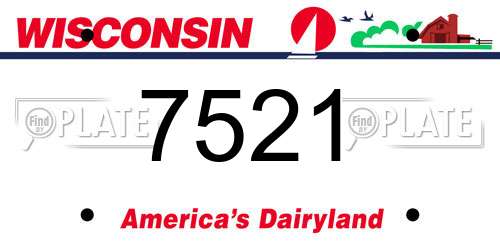 7521 Wisconsin License Plate