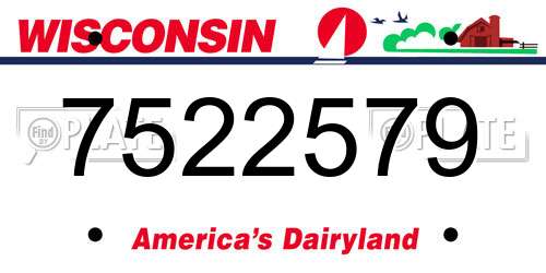 7522579 Wisconsin License Plate