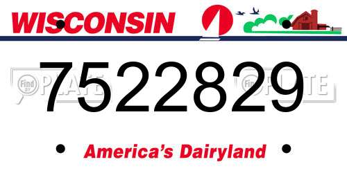 7522829 Wisconsin License Plate
