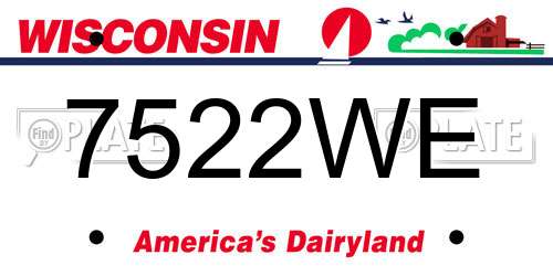 7522WE Wisconsin License Plate
