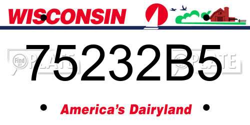 75232B5 Wisconsin License Plate