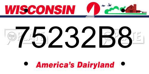 75232B8 Wisconsin License Plate