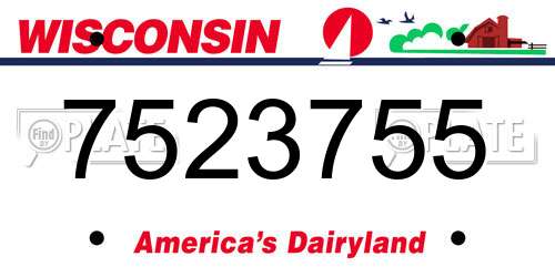 7523755 Wisconsin License Plate