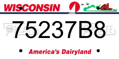 75237B8 Wisconsin License Plate