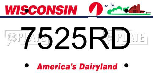 7525RD Wisconsin License Plate