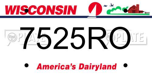 7525RO Wisconsin License Plate