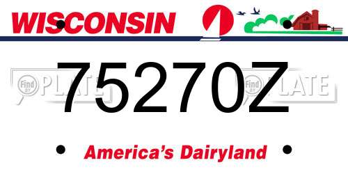 75270Z Wisconsin License Plate