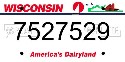 7527529 Wisconsin License Plate