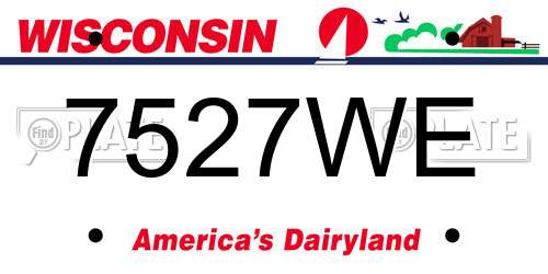 7527WE Wisconsin License Plate