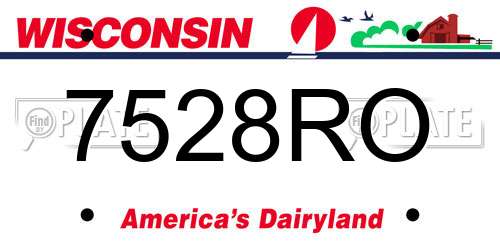 7528RO Wisconsin License Plate