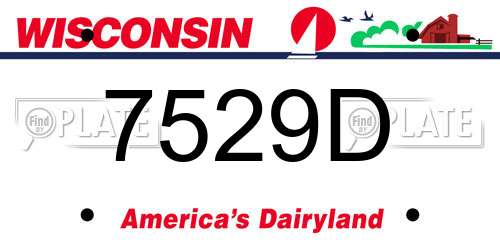 7529D Wisconsin License Plate