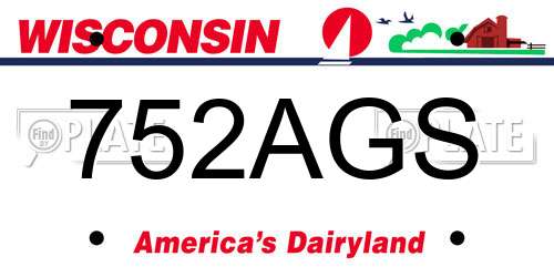 752AGS Wisconsin License Plate