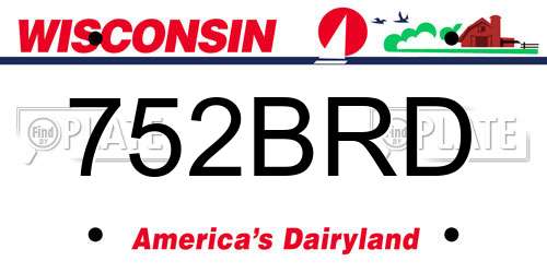 752BRD Wisconsin License Plate