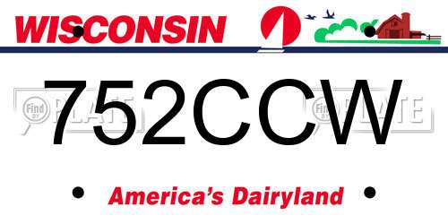 752CCW Wisconsin License Plate