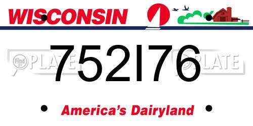 752I76 Wisconsin License Plate