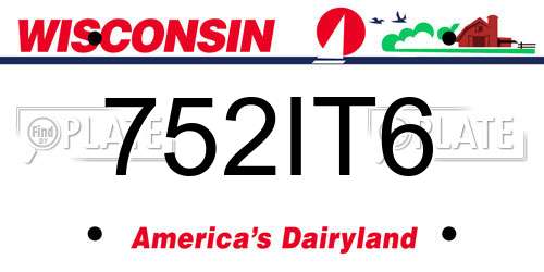 752IT6 Wisconsin License Plate