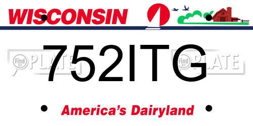 752ITG Wisconsin License Plate
